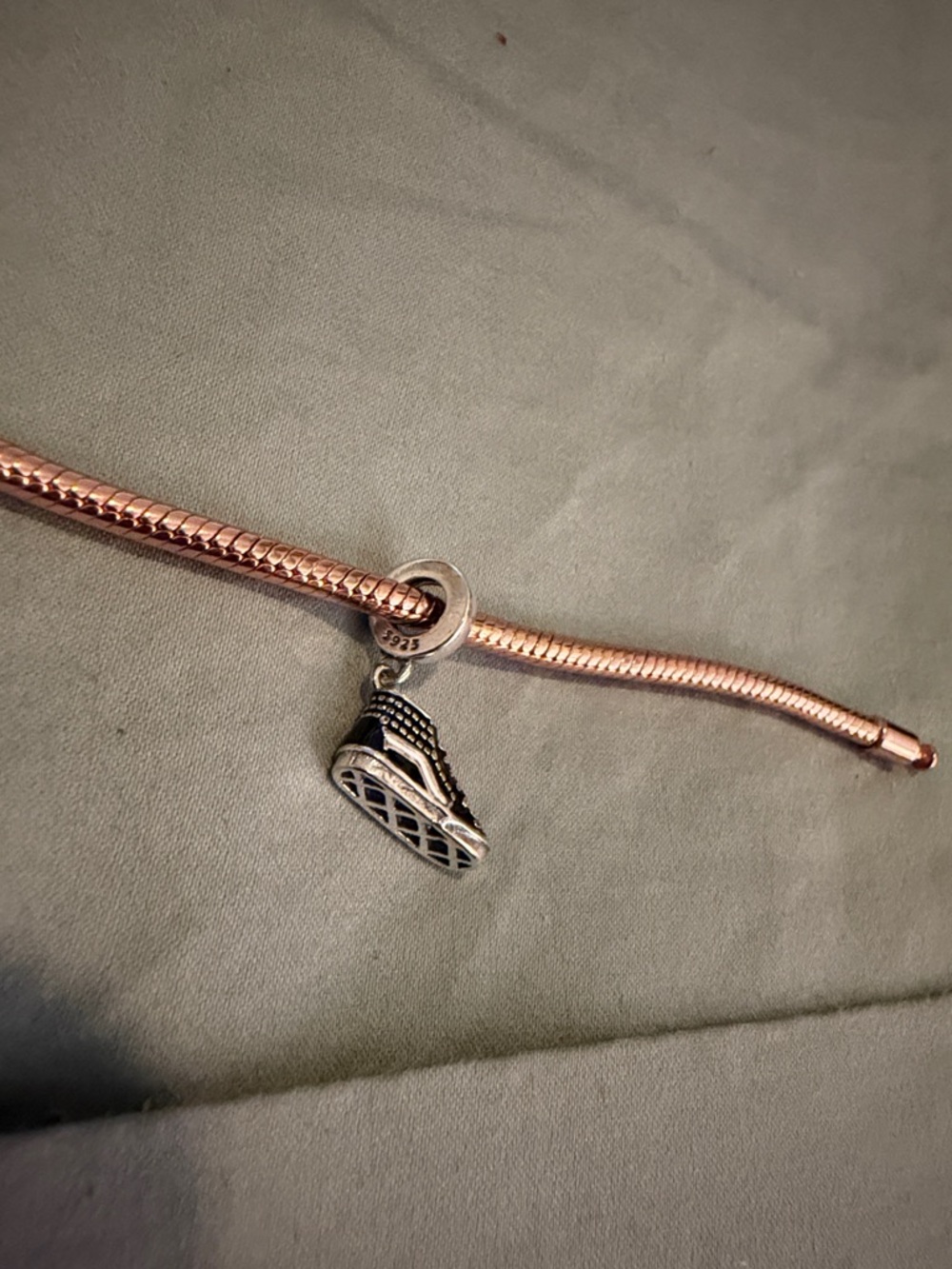Silver & Black High-Top Sneaker Dangle Charm - Picture 5 of 5